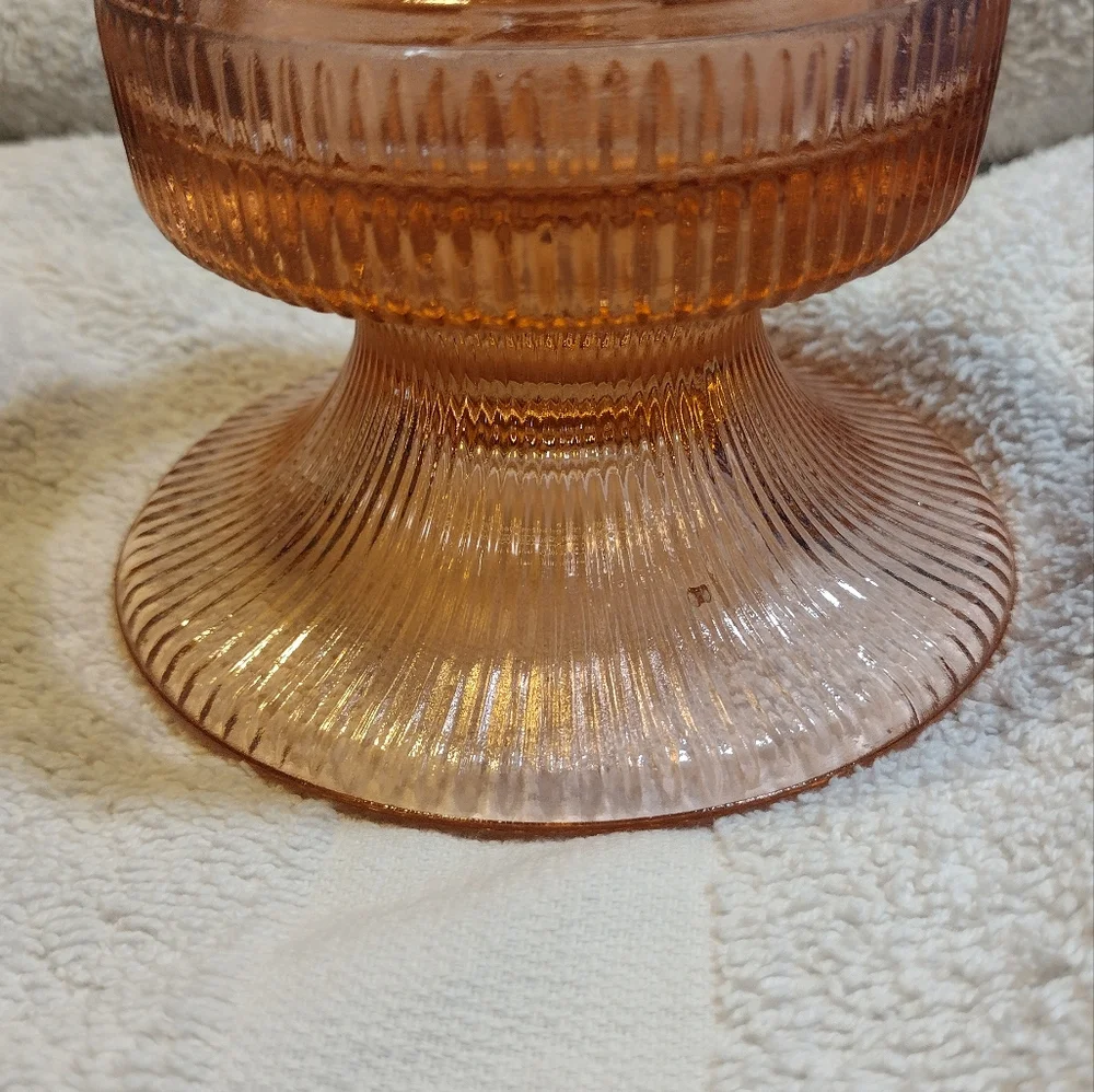 PINK Depression Glass Candlestick holder - Picture 5 of 7